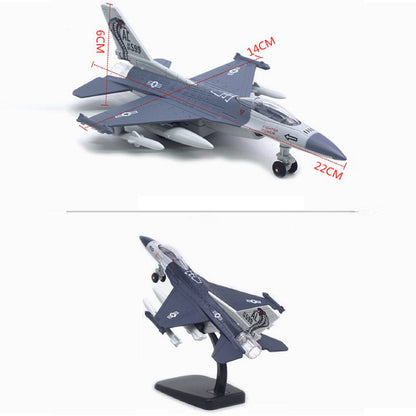 1/100 Lights&Sound F16 Jet Aircraft Alloy Fighter Aircraft Plane Model Display