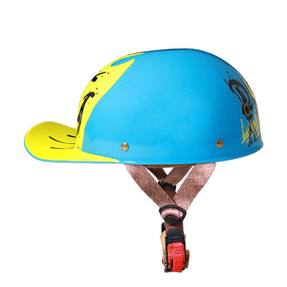 Men Women Baseball Cap Vintage Motorcycle Half Helmet Motorcycle Helmet Gift