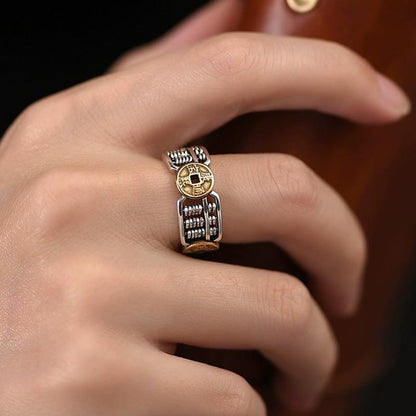 Men's Women's Fashion Lucky Money Coin Ring Adjustable Wishful Thinking Ring