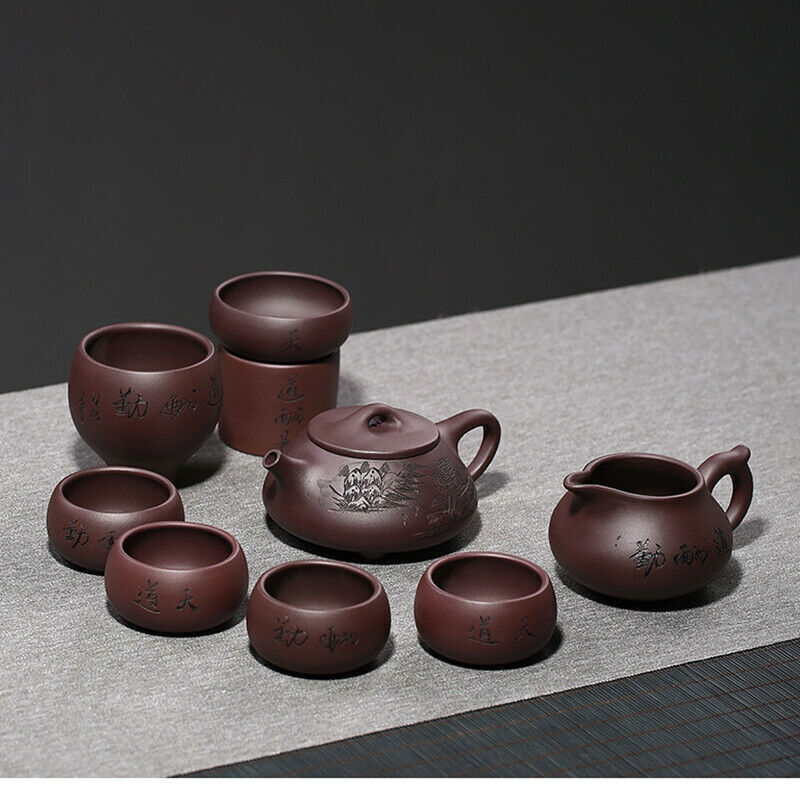 true yixing zisha tea set handmade carved shipiao pot master tea cup pitcher new