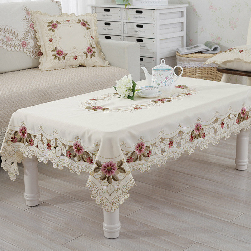 European Rustic Embroidered Tablecloth Rectangle Square Table Cover Home Decor