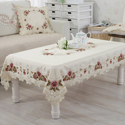 European Rustic Embroidered Tablecloth Rectangle Square Table Cover Home Decor