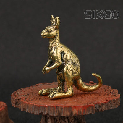 Brass Kangaroo Ornaments Figurines Tea Pet Tabletop Decoration Souvenir