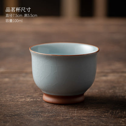 1pc Azure Ru Kiln Master Cup Single Cup Special Ceramic Tea Cup