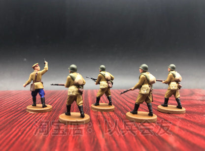 1/72 5Pcs World War II Soviet Infantry Model