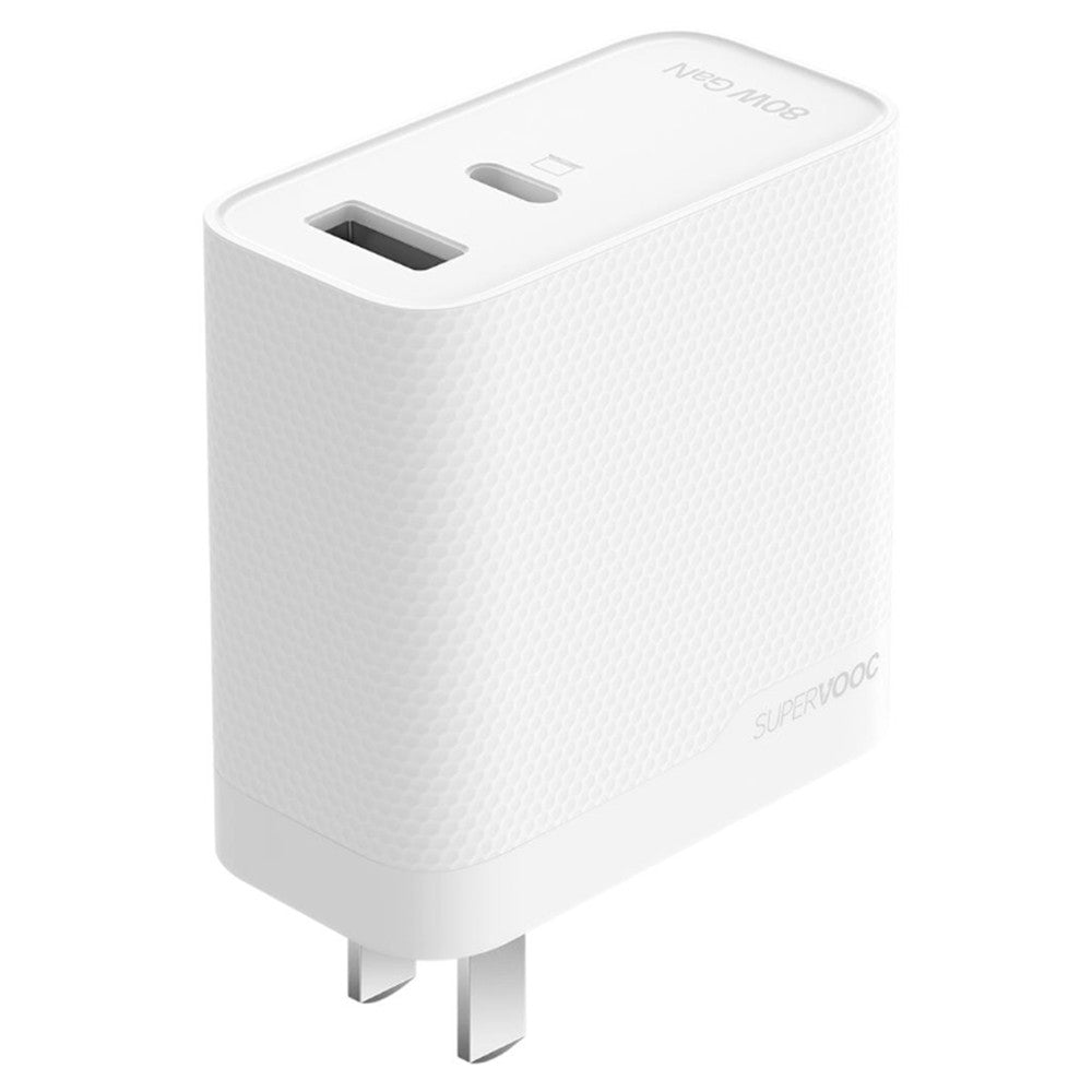 OPPO SUPERVOOC 80W Dual‑Port GaN Charger Kit — Dual USB‑A+C, 67W+15W