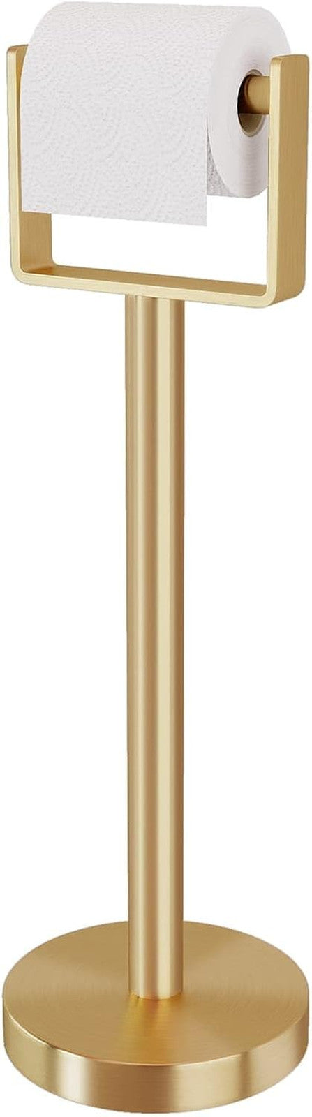 Toilet Paper Holder Free Standing, Stainless Steel Toilet Paper Stand, Weighted