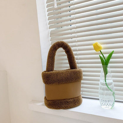 Lamb Wool Women Shoulder Bags Small Handbag Winter Faux Fur Female Hand Bag