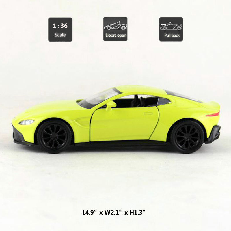 1/36 Aston Martin Vantage Model Car Diecast Toy Vehicle Boys Toys Kids Yellow