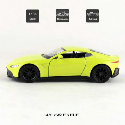 1/36 Aston Martin Vantage Model Car Diecast Toy Vehicle Boys Toys Kids Yellow