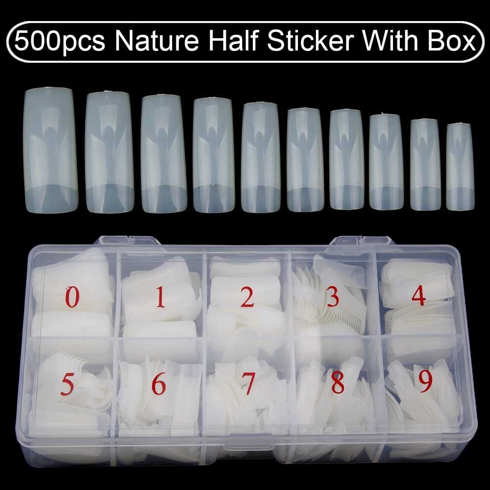 Nail Capsule 500Pcs Acrylic Transparent Artificial Full Cover Nails Tip Manicure
