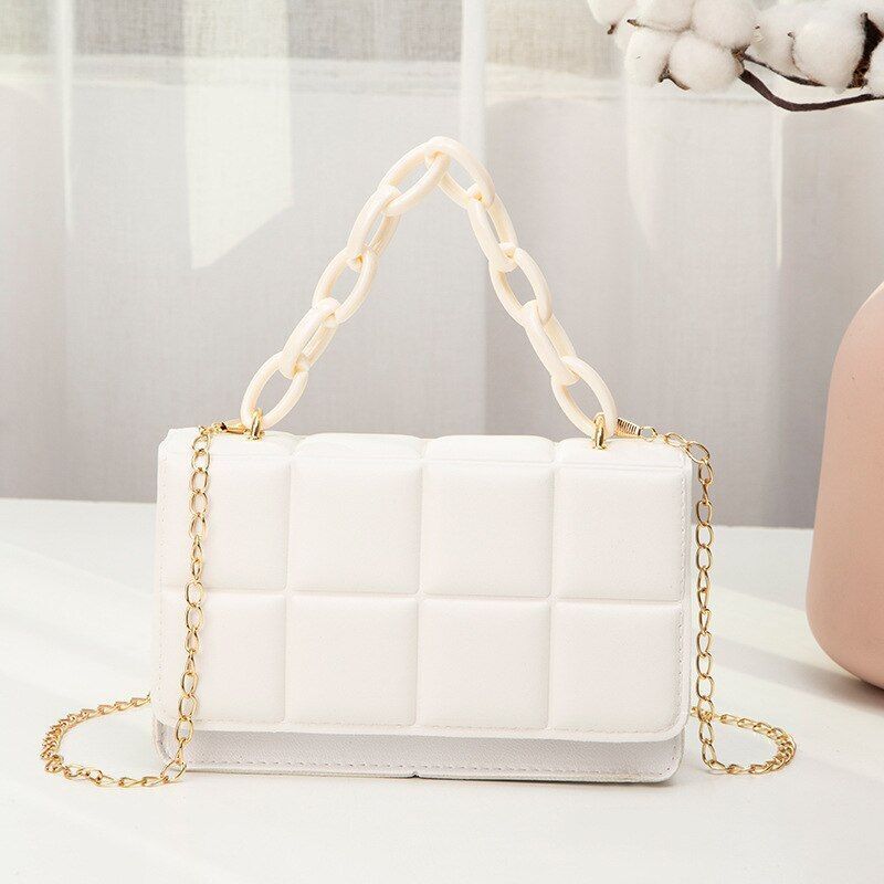 Synthetic Leather Shoulder Bag Chain Rhomboid Crossbody Purse Handbags Phone Bag