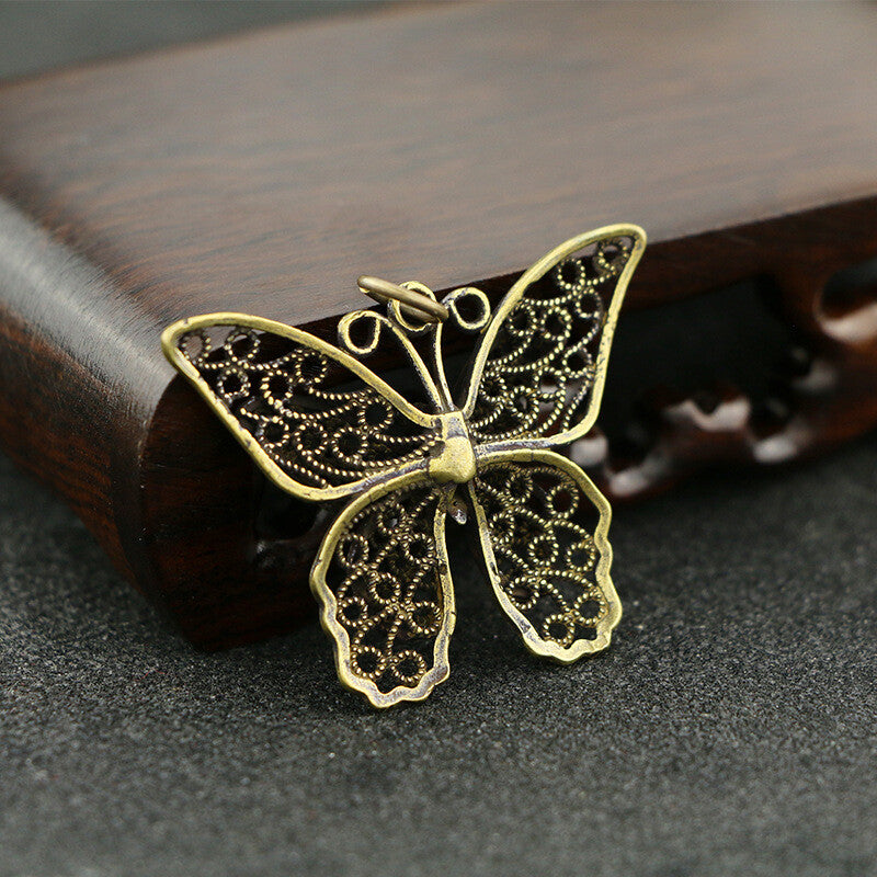 Tabletop Figurine Brass Hollow butterfly Animal Statue Sculpture Home Decor Gift