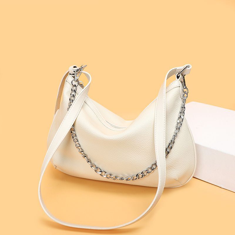 Genuine Leather Messenger Bag Chain Shoulder Bag High Quality Cowhide Handbag