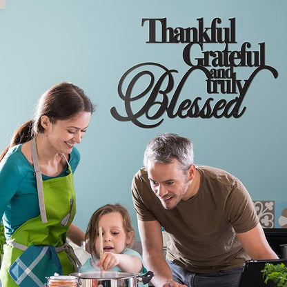 Thankful Grateful Blessed Wall Decor Wall Signs for Home Decor Entryway