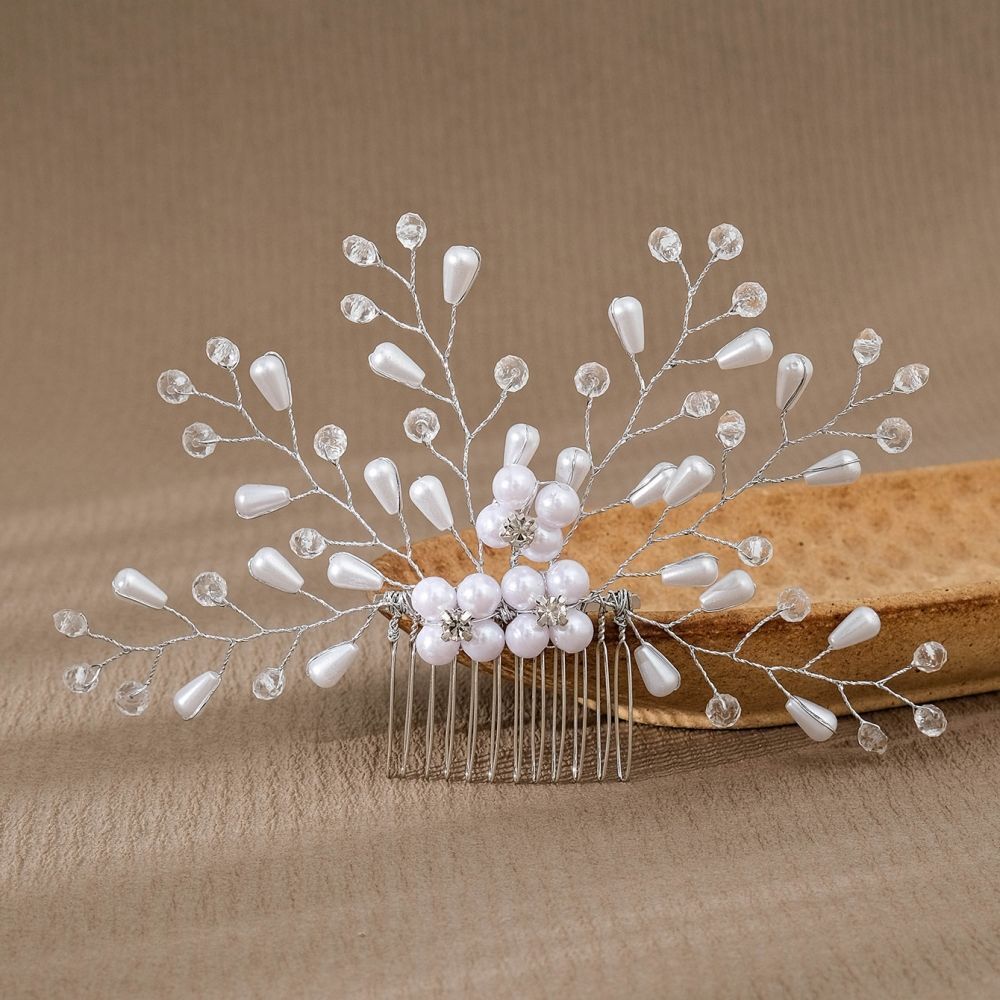 Women Hair Combs Korean Fashion Pearl Handmade Hairpins Clip DIY Styling Jewelry