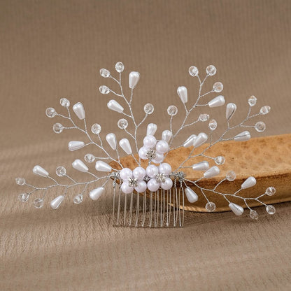 Women Hair Combs Korean Fashion Pearl Handmade Hairpins Clip DIY Styling Jewelry