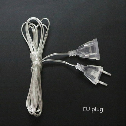 Transparent Standard Power Extension Cord Wire 3/5M EU US Cable LED String Light