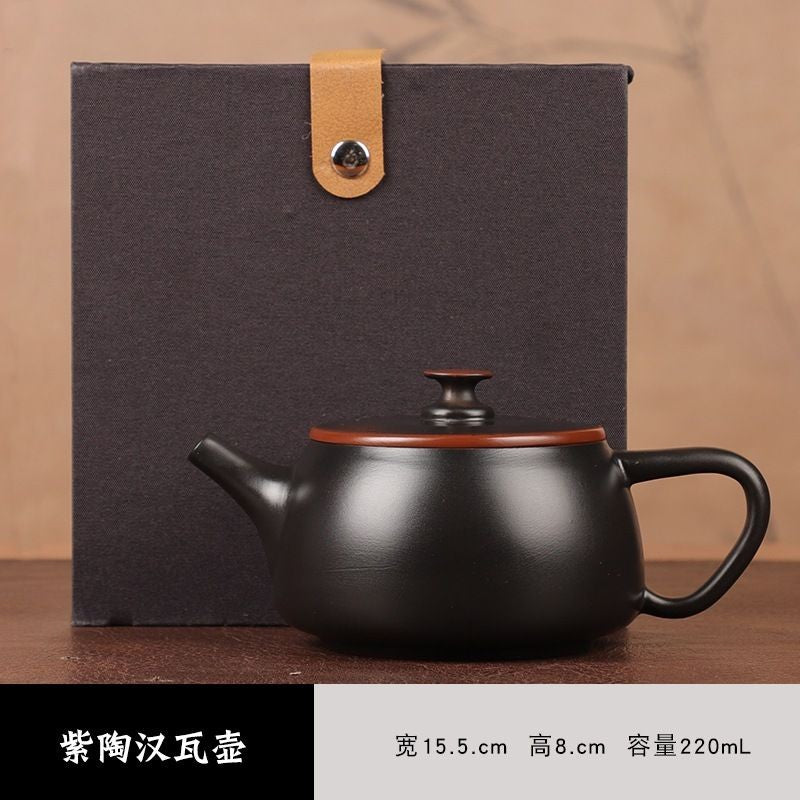 Handmade Jianshui Purple Pottery Hanwa Teapot Rotatable Whistling 220ml Tea Pot