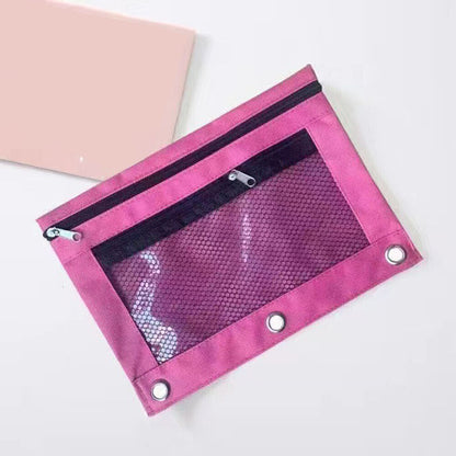 Mesh Pencil Pen Case Zipper Travel Pouch Cosmetic Bag Storage Stationery ಇ