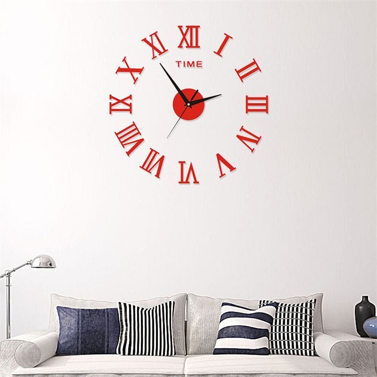 DIY Wall Clocks Creative Acrylic Punch-Free Luminous Living Room Home Decor 16in