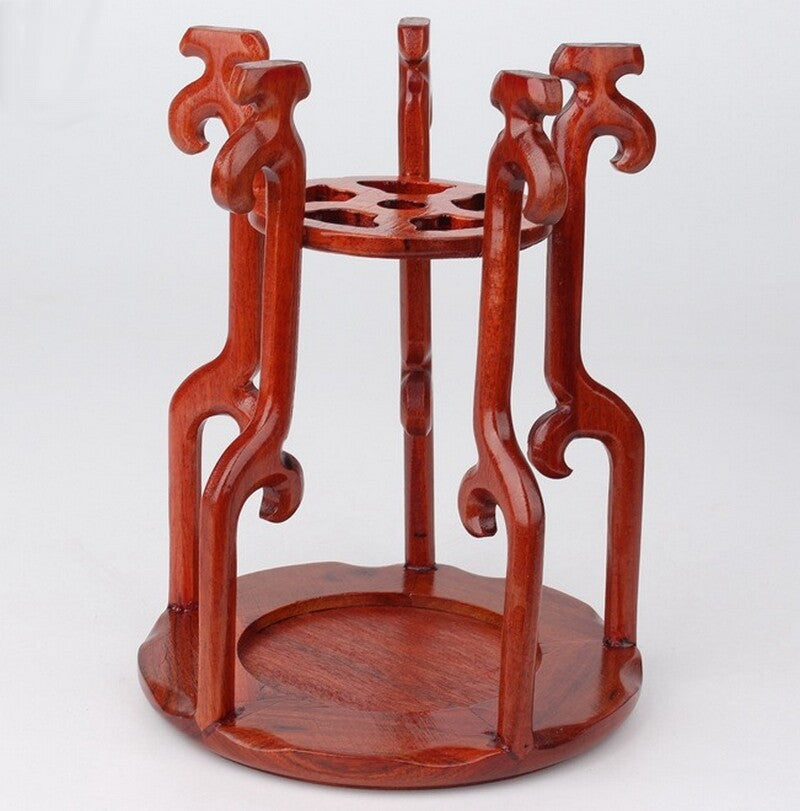 Rosewood Bonsai Stand Ceramic Teapot Stone Vase Flower Rack Base Crafts Decor
