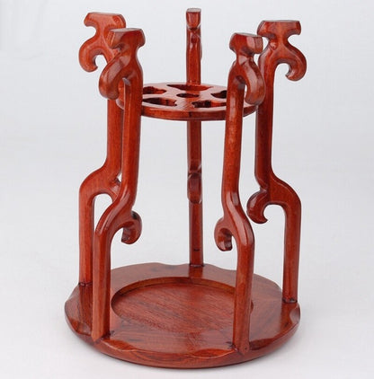 Rosewood Bonsai Stand Ceramic Teapot Stone Vase Flower Rack Base Crafts Decor