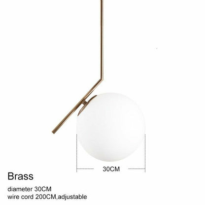 Pendant Lights Modern Glass Ball Home Dining Room Living Bedroom Hang Lamp Iron