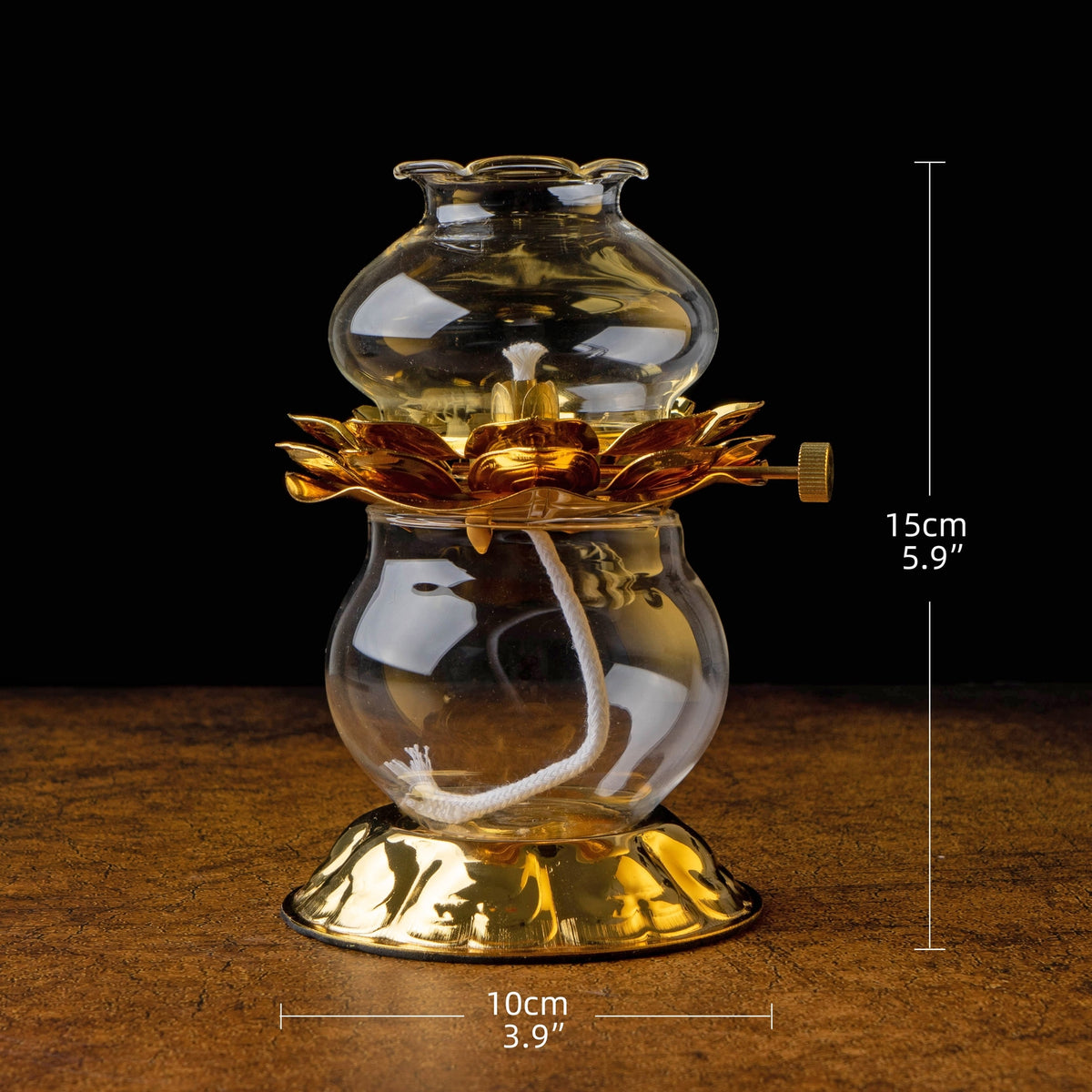 5.9" New Whale Oil Lamp Adjustable Wick Home Decor Buddhist Supplies