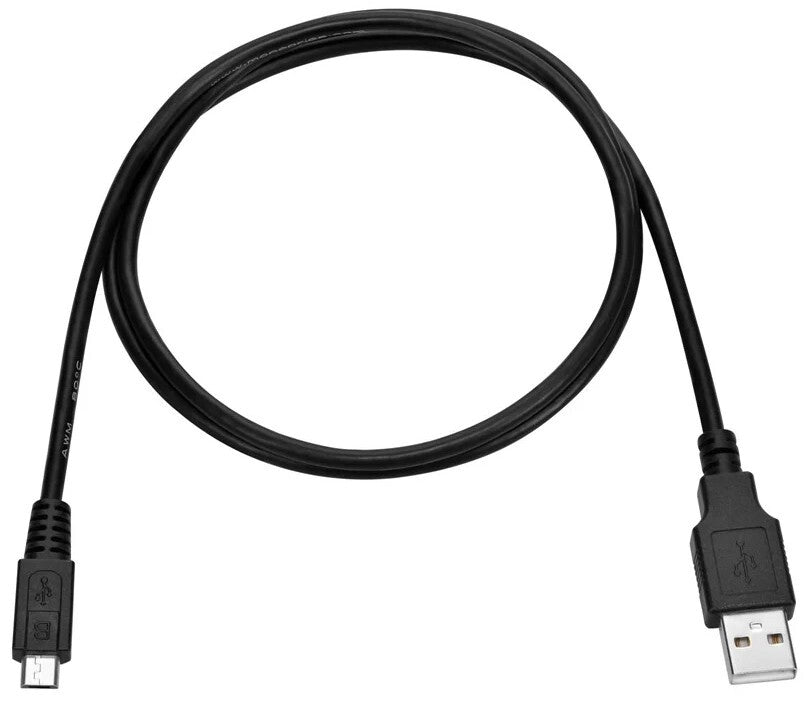 1.5 Foot Black USB-A to Micro USB-B 2.0 Cable - 5-Pin, 28/28AWG