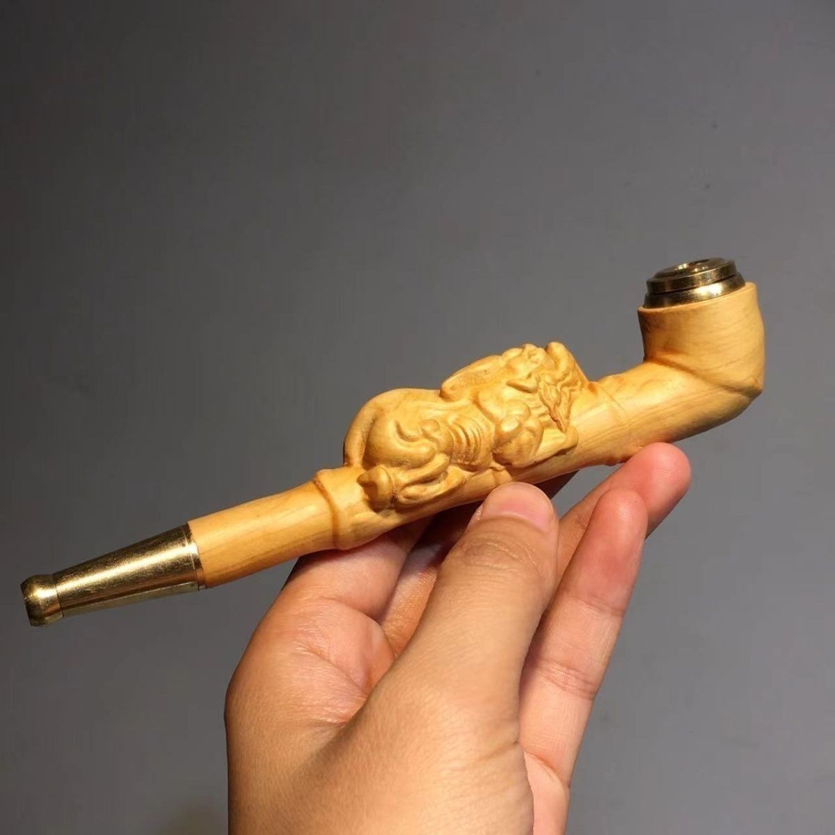 Natural Wood Cigarette Holder Filter Reusable Detachable Carved Smoking Pipe Tip