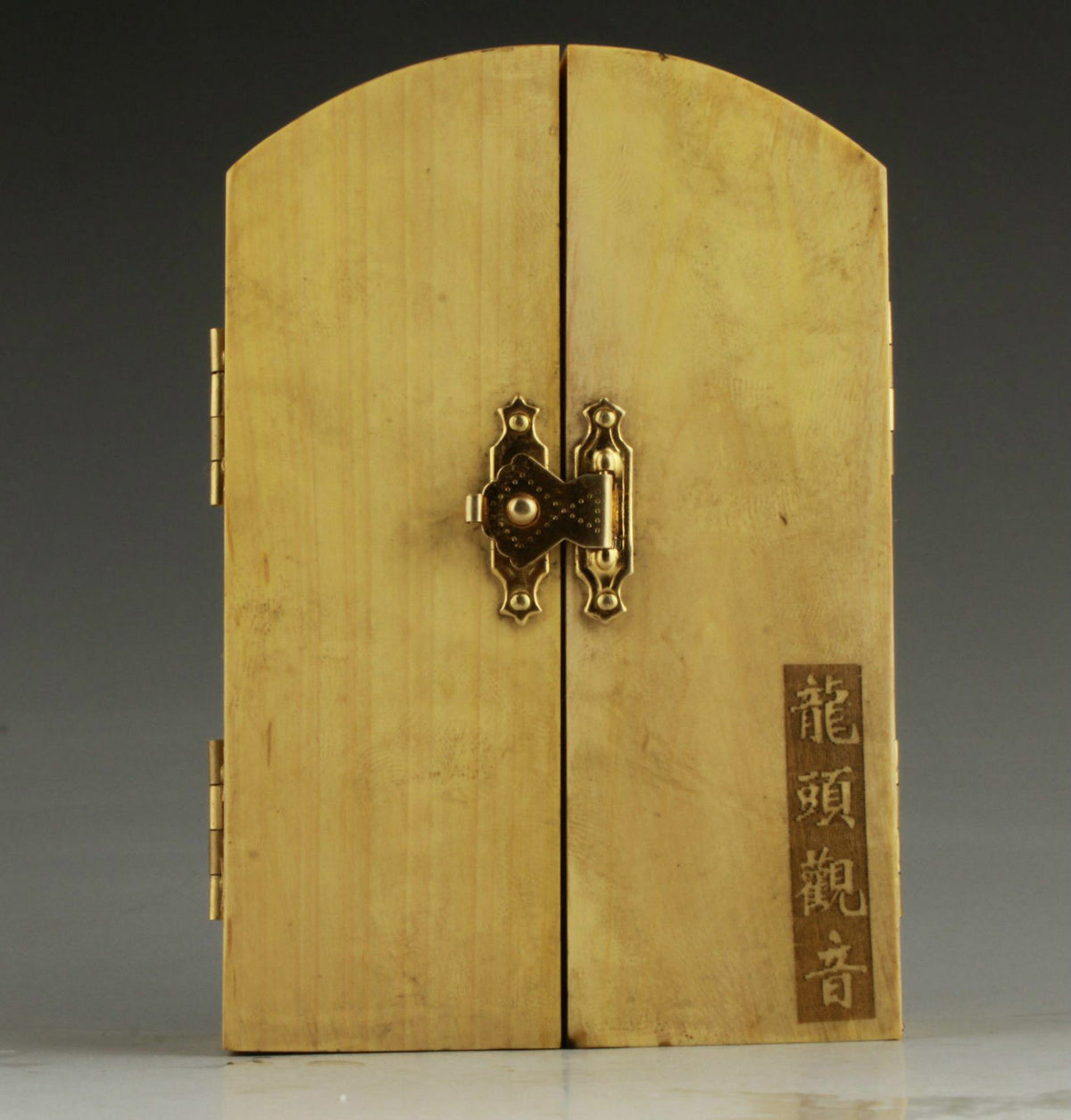 Old Chinese Boxwood handcarved Guanyin Bodhisattva Buddha boxes