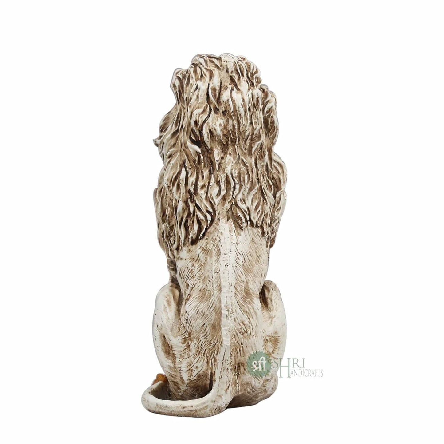 Resin Stone Finish Animal Figurines Gifts Antique Design Lion Sitting Statue