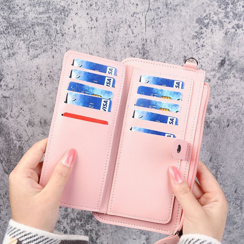 Wallet Multifunctional Synthetic Leather Long Wallets Clutch Buckle Zipper 1 PC