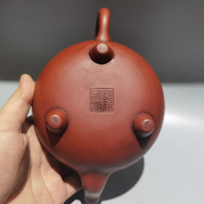 Vintage Chinese Yixing Purple Clay Teapot Zisha Ceremony Carving Collectible Art