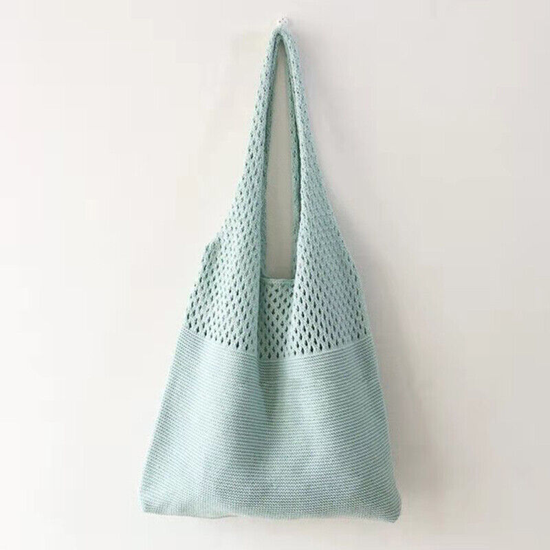 Large Capacity Totes Hollow Woven Shoulder Bag Knitted Handbags Crochet Braided