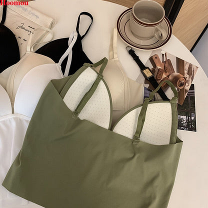 Women Padded Crop Top Bustier Bralette Camisole Tank Top Sexy Yoga Sports Vest