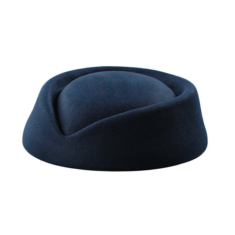 Women Wool Felt Beret Hat Teardrop Fancy Stewardess Air Hostesses Dress Hat