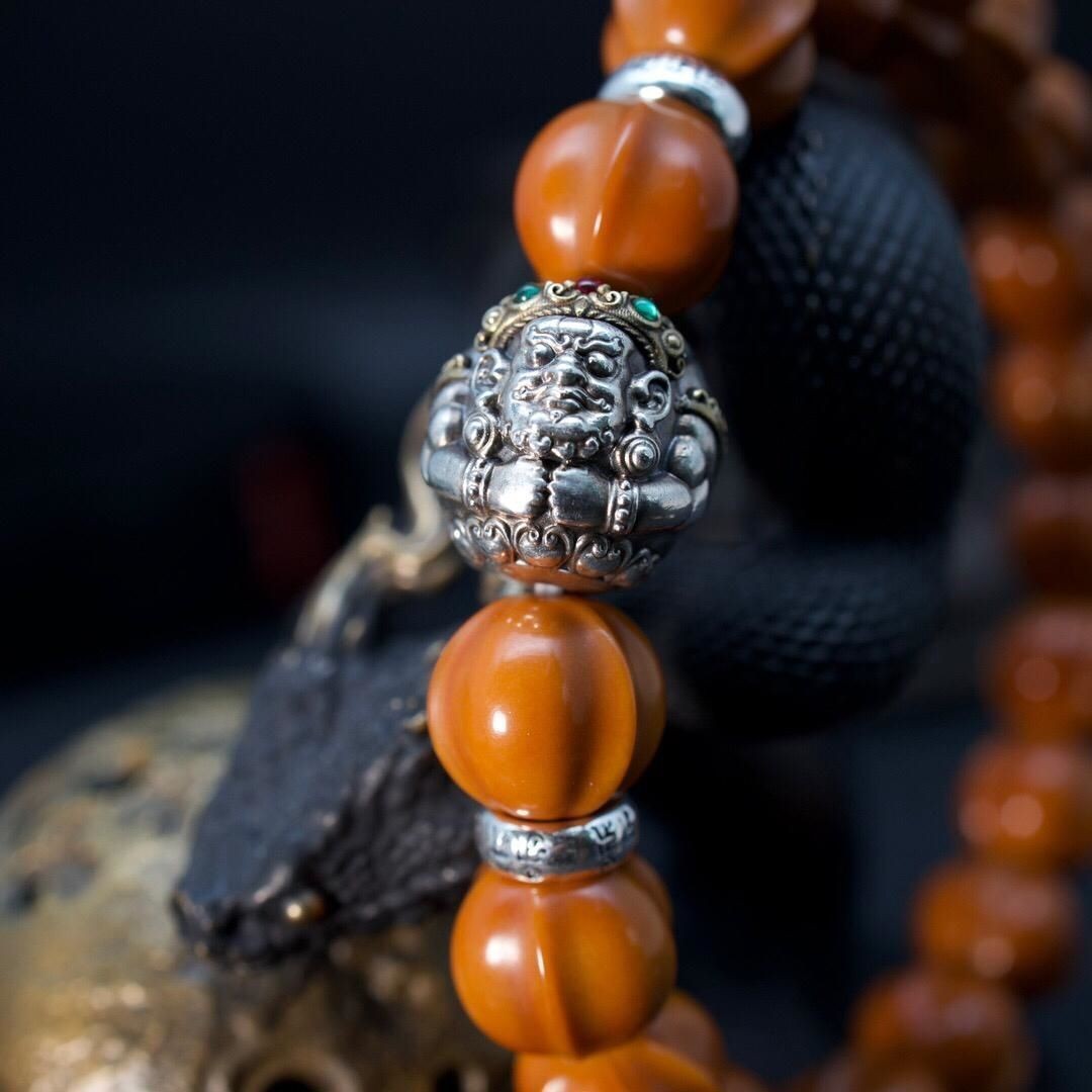 12mm Yellow God of Wealth Spacer Bead Chinese Style Bracelet Accessory