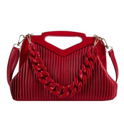 Acrylic Handbag Chain Shoulder Bag Synthetic Leather Crossbody Clutch 30*19*11CM