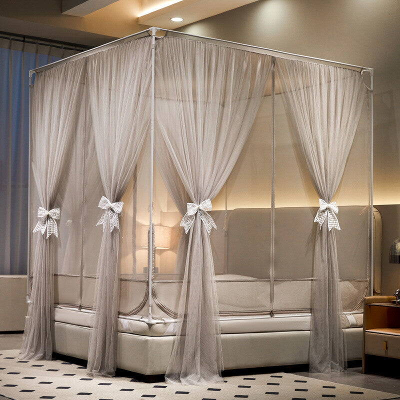 Mosquito Net Double Layers Bed Netting With Zipper Tubes Summer Curtain For Bed