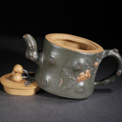 Vintage Chinese Yixing Purple Clay Teapot Zisha Ceremony Loquat Teaware Collect