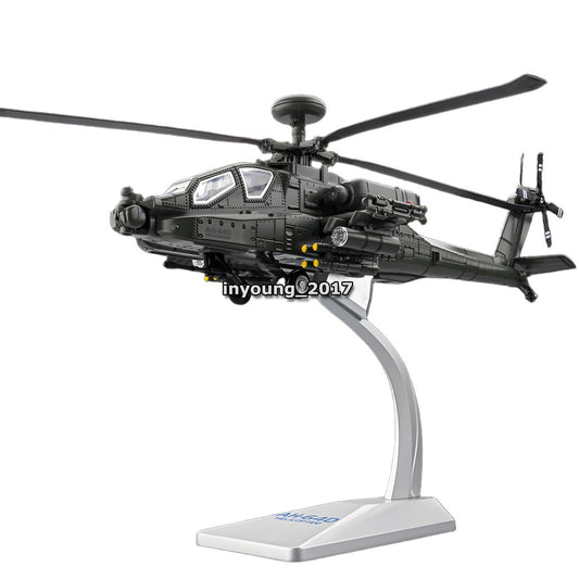 Boeing AH-64D Apache Helicopter Model Diecast Army Military Toy Airplane Green