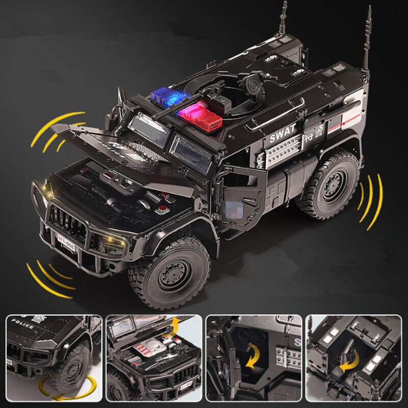 1:32 Tiger Armored Car Truck Diecast Model Car Off-road Police Vehicle Toy Gift