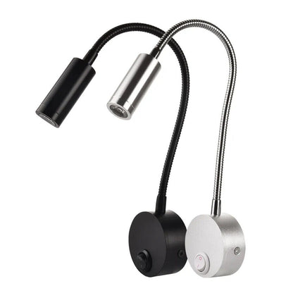 Wall Lamp 3W Aluminum Black Silver Home Hotel Loft Bedside Reading Book Lighting