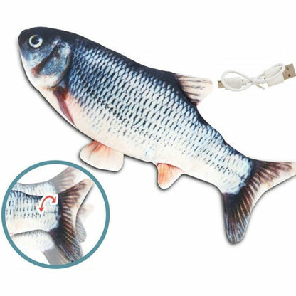 Electric Cat Toy Fish USB Charger Interactive Realistic Pet Chew Bite Floppy 30