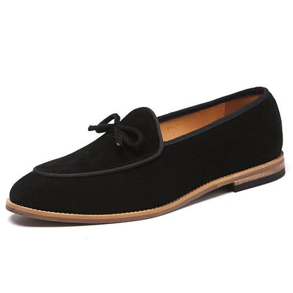 Men Gentlemen Loafers Faux Suede Low Heel Business Wedding Party Dress Shoes