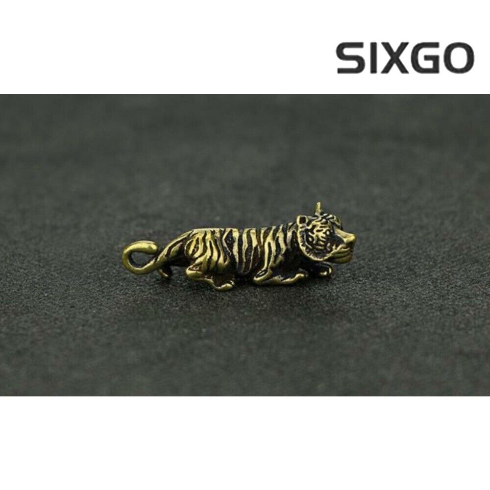 Old Bronze Handmade Small Tiger Statue Figure Tea Pet Decoration Rare Chinese