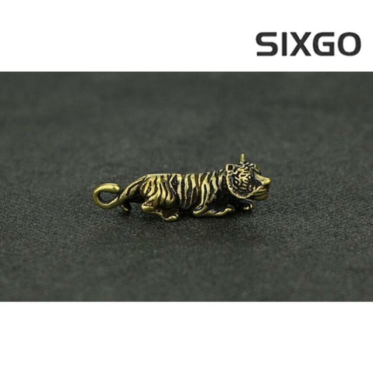 Old Bronze Handmade Small Tiger Statue Figure Tea Pet Decoration Rare Chinese