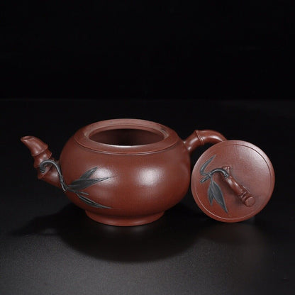 Chinese Yixing Zisha Clay Handmade Exquisite Teapot （竹韵 底款：周桂珍）